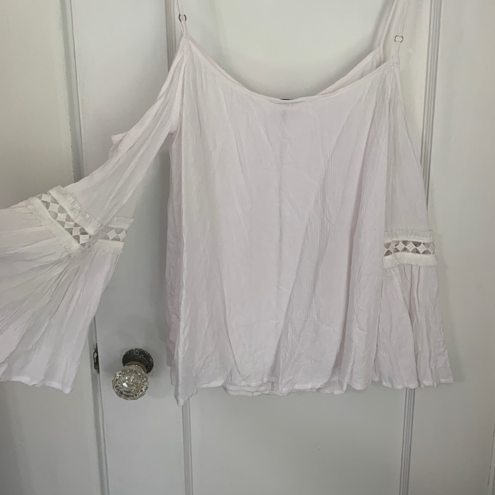 Show Me Your Mumu Tucker Top with Belled Sleeves in White Cloud - Picture 7 of 10